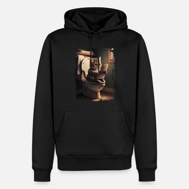 Katzentoilette Geschenk - Männer Premium Bio Hoodie - Schwarz
