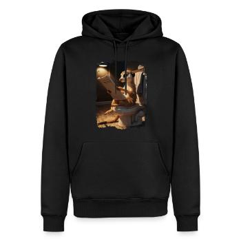Erdmännchen-Toilette Geschenk - Männer Premium Bio Hoodie - Schwarz - Vorne - Nico (187cm)