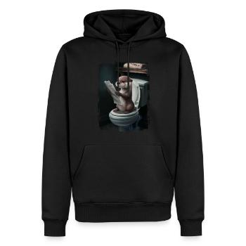 Otter-Toilette Geschenk - Männer Premium Bio Hoodie - Schwarz - Vorne - Nico (187cm)