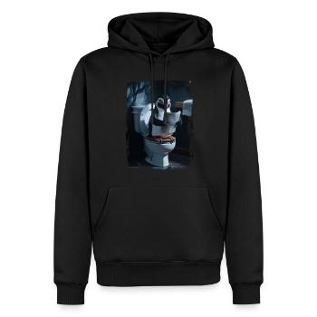 Pinguin-ToiletteGeschenk - Männer Premium Bio Hoodie - Schwarz - Vorne - Nico (187cm)