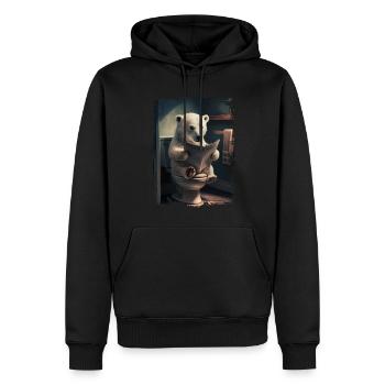 Eisbär Polar Geschenk - Männer Premium Bio Hoodie - Schwarz - Vorne - Nico (187cm)