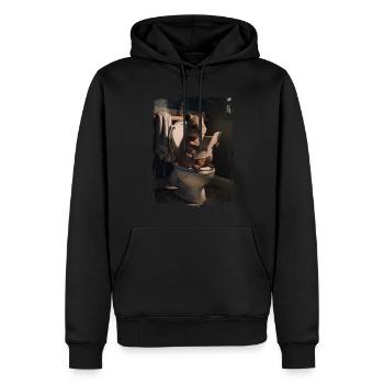 Quokka-Toilette Geschenk - Männer Premium Bio Hoodie - Schwarz - Vorne - Nico (187cm)