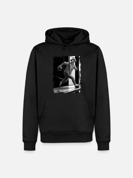 Erdmännchen spielt Bowling Geschenk - Männer Premium Bio Hoodie - Schwarz