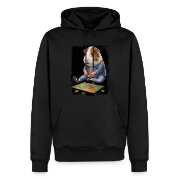 Meerschweinchen spielen PuzzleGeschenk - Männer Premium Bio Hoodie - Schwarz - Vorne - Nico (187cm)
