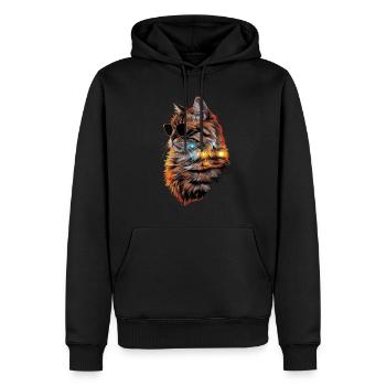 Sonnenbrille mit Perserkatze Geschenk - Männer Premium Bio Hoodie - Schwarz - Vorne - Nico (187cm)
