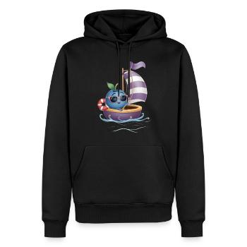 Obst Heidelbeere Bootfahren Geschenk - Männer Premium Bio Hoodie - Schwarz - Vorne - Nico (187cm)