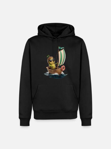 Frucht Kiwi Bootfahren Geschenk - Männer Premium Bio Hoodie - Schwarz