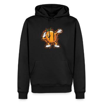 Lustiges Orangenfrucht Geschenk - Männer Premium Bio Hoodie - Schwarz - Vorne - Nico (187cm)