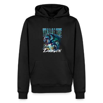 Année du Dragon 2024 - Astrologie Chinoise - Sweat à capuche Premium bio Homme - noir - Devant - Nico (187cm)