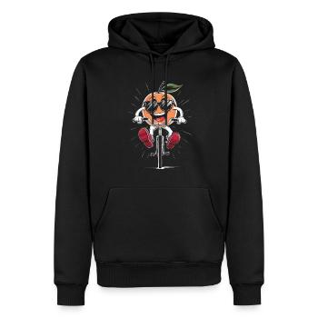 Aprikose, Radfahren, Auf, Fahrrad, Geschenk - Männer Premium Bio Hoodie - Schwarz - Vorne - Nico (187cm)