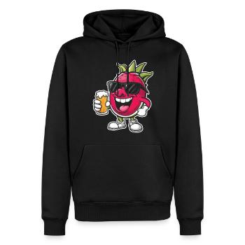 Drachenfrucht Bier - Männer Premium Bio Hoodie - Schwarz - Vorne - Nico (187cm)