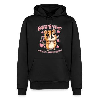 Gerbille disant rat de course drôle gerbille cadeau - Sweat à capuche Premium bio Homme - noir - Devant - Nico (187cm)