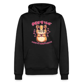 Gerbille disant rat de course drôle gerbille cadeau - Sweat à capuche Premium bio Homme - noir - Devant - Nico (187cm)