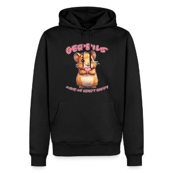 Gerbille disant rat de course drôle gerbille cadeau - Sweat à capuche Premium bio Homme - noir - Devant - Nico (187cm)