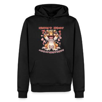 Leopardgecko Spruch Lustiges Leopardgecko Geschenk - Männer Premium Bio Hoodie - Schwarz - Vorne - Nico (187cm)