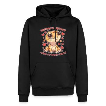 Leopardgecko Spruch Lustiges Leopardgecko Geschenk - Männer Premium Bio Hoodie - Schwarz - Vorne - Nico (187cm)