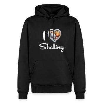 J’aime bombarder des coquillages Shell Collector Gift - Sweat à capuche Premium bio Homme - noir - Devant - Nico (187cm)