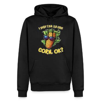 Corn on the cob saying corn funny corn on the cob gift - Men’s Premium Organic Hoodie - black - Front - Nico (187cm)