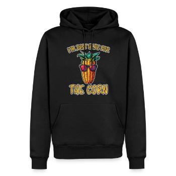 Corn on the cob saying corn funny corn on the cob gift - Men’s Premium Organic Hoodie - black - Front - Nico (187cm)