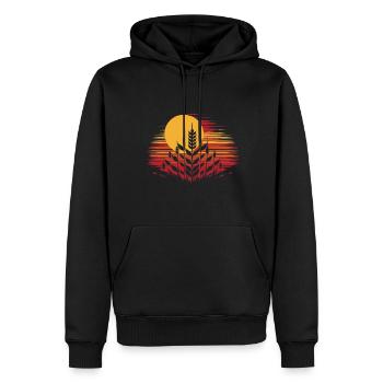 Weizen - Männer Premium Bio Hoodie - Schwarz - Vorne - Nico (187cm)
