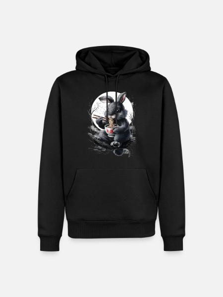 Hase - Männer Premium Bio Hoodie - Schwarz