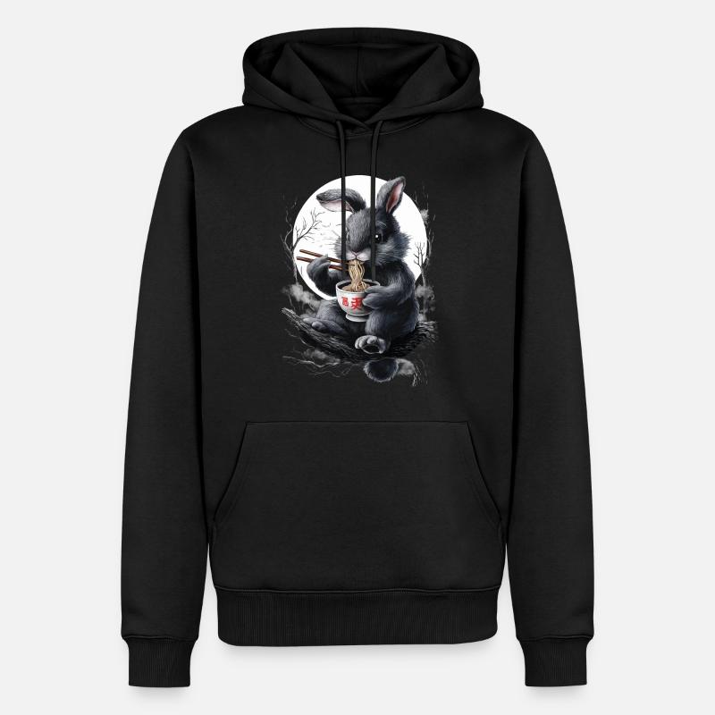 Hase - Männer Premium Bio Hoodie - Schwarz