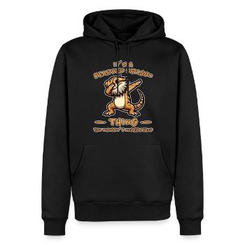 Dabbing Dragons barbus disant blague Dragons barbus cadeau - Sweat à capuche Premium bio Homme - noir - Devant - Nico (187cm)