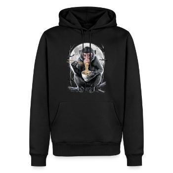 Affe - Männer Premium Bio Hoodie - Schwarz - Vorne - Nico (187cm)