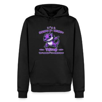 Dabbing Dragons barbus disant blague Dragons barbus cadeau - Sweat à capuche Premium bio Homme - noir - Devant - Nico (187cm)
