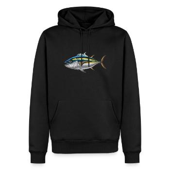 Thunfisch - Männer Premium Bio Hoodie - Schwarz - Vorne - Nico (187cm)