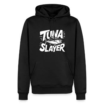 Thunfisch - Männer Premium Bio Hoodie - Schwarz - Vorne - Nico (187cm)