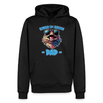 Dragon barbu disant papa drôle dragon barbu cadeau - Sweat à capuche Premium bio Homme - noir - Devant - Nico (187cm)