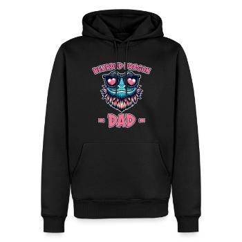 Dragon barbu disant papa drôle dragon barbu cadeau - Sweat à capuche Premium bio Homme - noir - Devant - Nico (187cm)