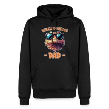 Dragon barbu disant papa drôle dragon barbu cadeau - Sweat à capuche Premium bio Homme - noir - Devant - Nico (187cm)