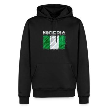 Nigéria - Sweat à capuche Premium bio Homme - noir - Devant - Nico (187cm)