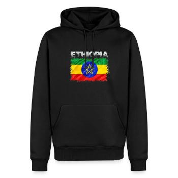 Éthiopie - Sweat à capuche Premium bio Homme - noir - Devant - Nico (187cm)