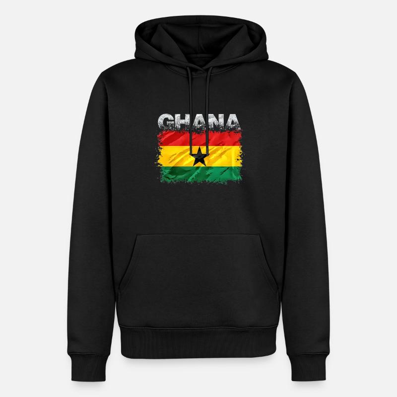 Ghana - Sweat à capuche Premium bio Homme - noir