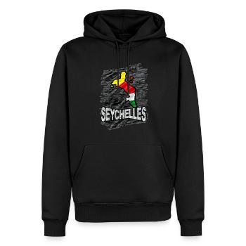 Seychellen - Männer Premium Bio Hoodie - Schwarz - Vorne - Nico (187cm)