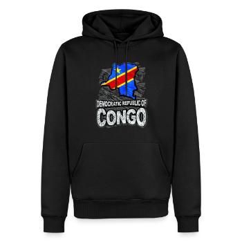Congo - Sweat à capuche Premium bio Homme - noir - Devant - Nico (187cm)