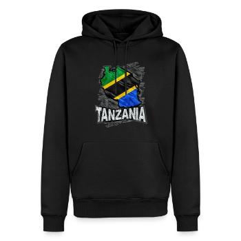 Tansania - Männer Premium Bio Hoodie - Schwarz - Vorne - Nico (187cm)