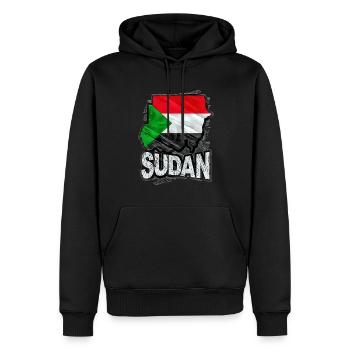 Sudan - Männer Premium Bio Hoodie - Schwarz - Vorne - Nico (187cm)