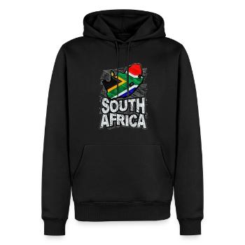 Afrique du Sud - Sweat à capuche Premium bio Homme - noir - Devant - Nico (187cm)