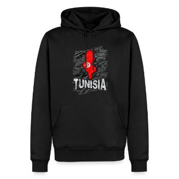 Tunesien - Männer Premium Bio Hoodie - Schwarz - Vorne - Nico (187cm)