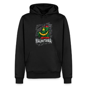 Mauritanie - Sweat à capuche Premium bio Homme - noir - Devant - Nico (187cm)