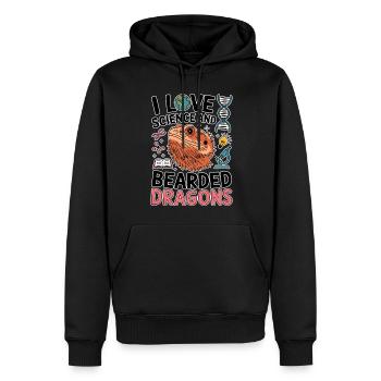 Dragon barbu étudiant en sciences Cadeau de dragon barbu - Sweat à capuche Premium bio Homme - noir - Devant - Nico (187cm)