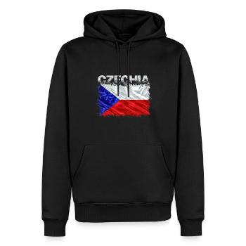 Tchéquie - Sweat à capuche Premium bio Homme - noir - Devant - Nico (187cm)