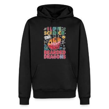 Dragon barbu étudiant en sciences Cadeau de dragon barbu - Sweat à capuche Premium bio Homme - noir - Devant - Nico (187cm)