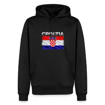 Kroatien - Männer Premium Bio Hoodie - Schwarz - Vorne - Nico (187cm)