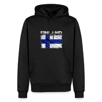Finnland - Männer Premium Bio Hoodie - Schwarz - Vorne - Nico (187cm)