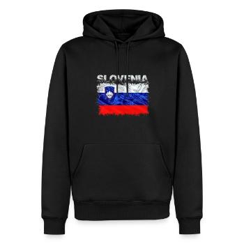 Slowenien - Männer Premium Bio Hoodie - Schwarz - Vorne - Nico (187cm)